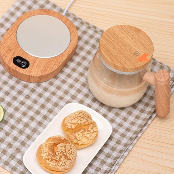 Electric Self Stirring Mug with Heating Base and Lid High Speed Glass Mixing Cup - Picture 8 of 12
